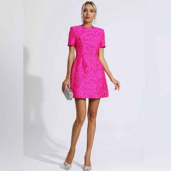 Catchall Dresses & Skirts - Catchall NWT Astrid Pink Jacquard Floral Women’s  Mini Dress Size M